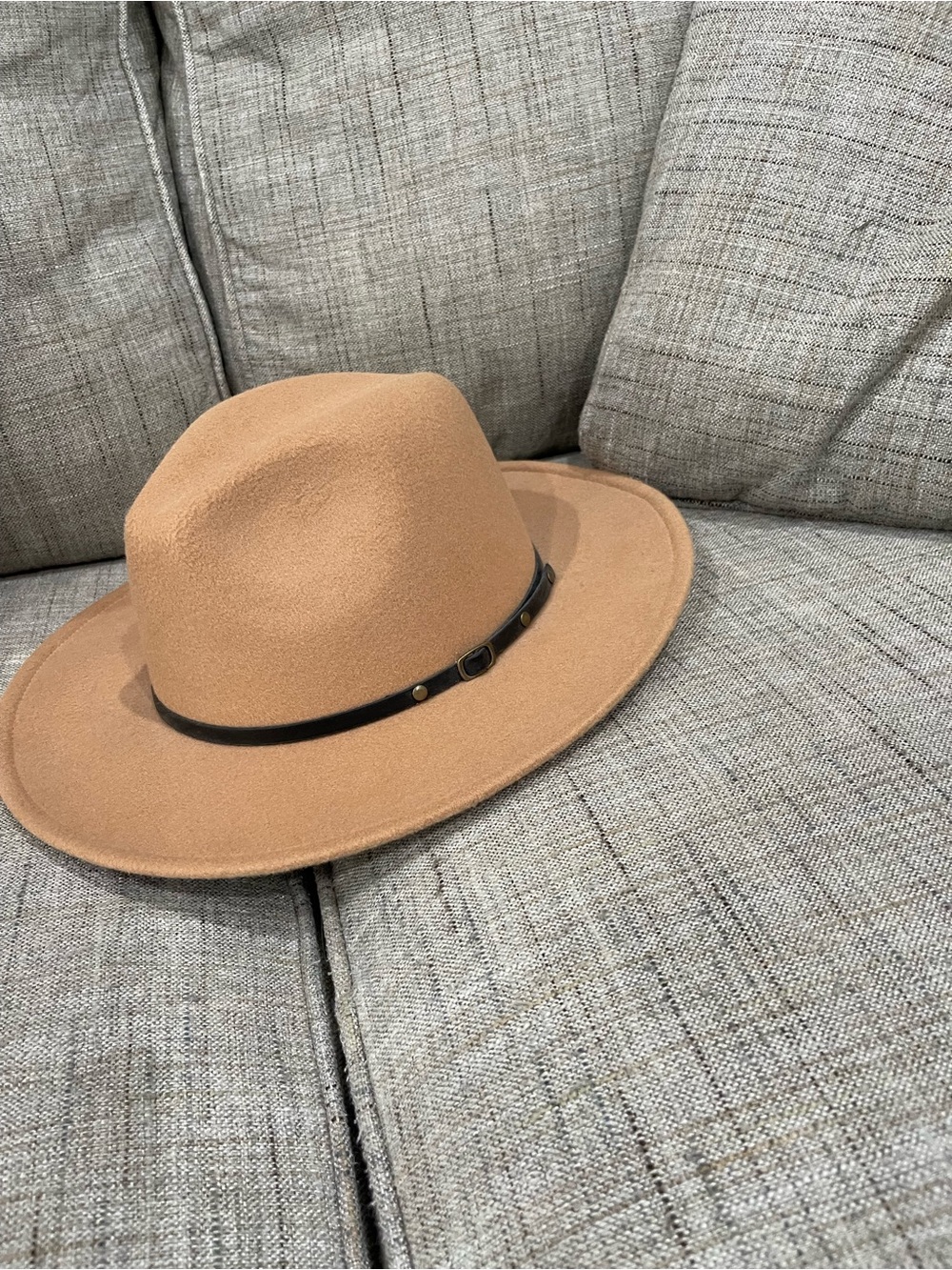 Stylish Tan Wide Brim Felt hat